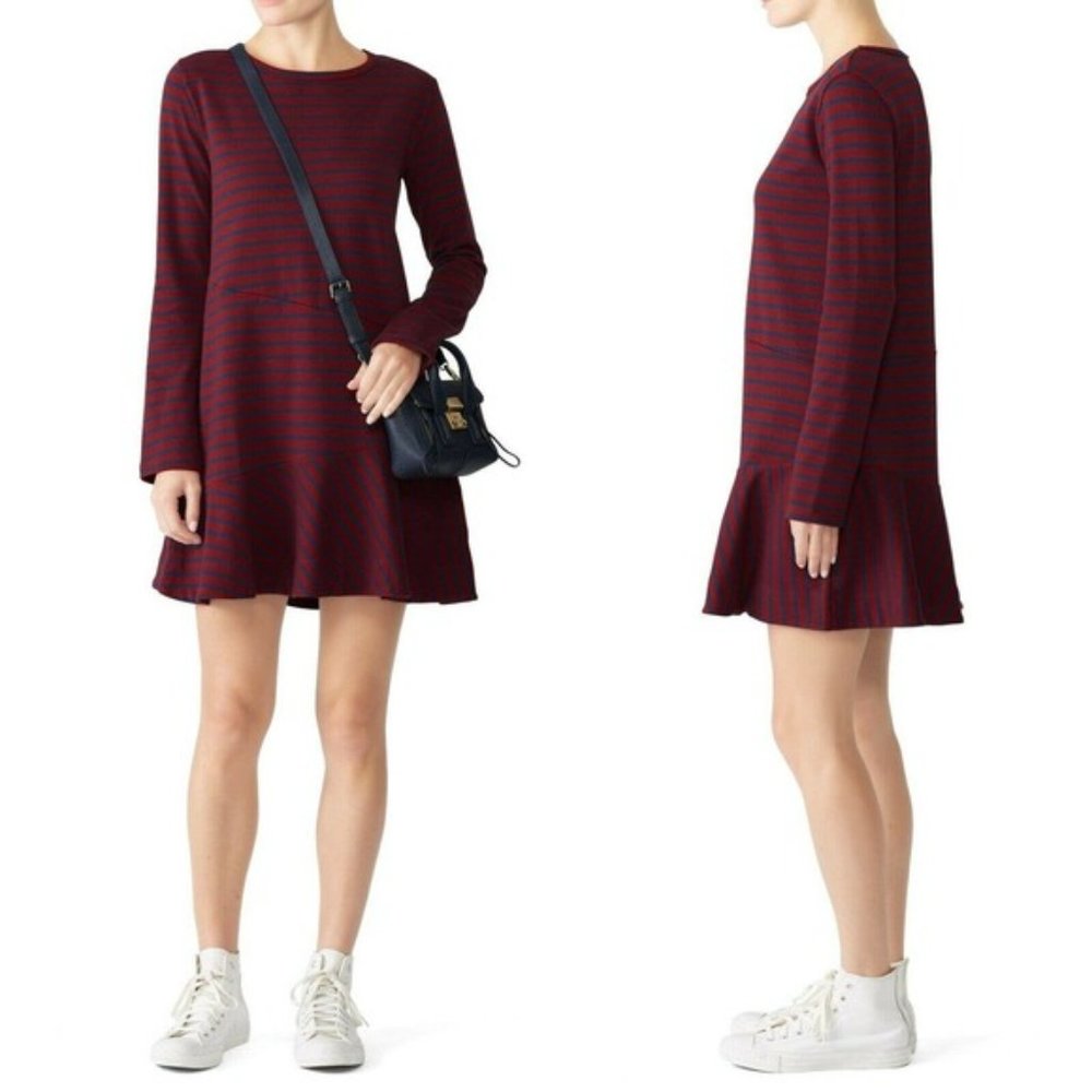 KINLY Directional Striped Shift Dress Size M